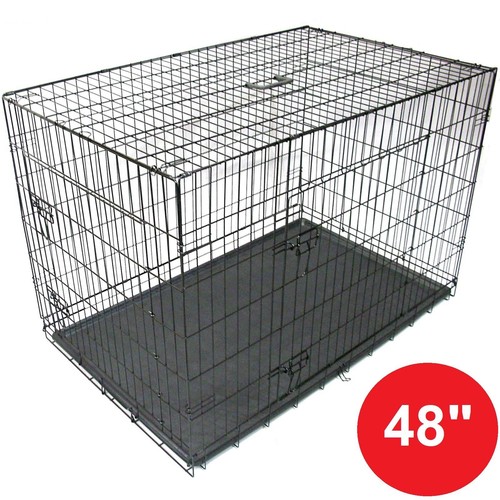 Black pet cages metal - 48",