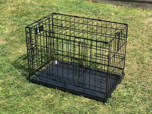 Folding puppy dog crate - /,