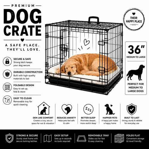 Dog crate double door - dog,