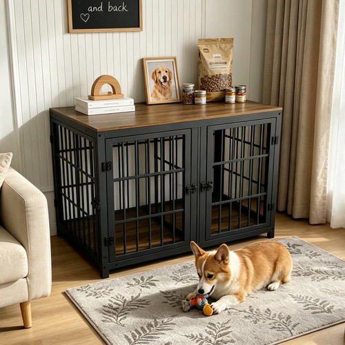 Heavy iron dog - dog, crate