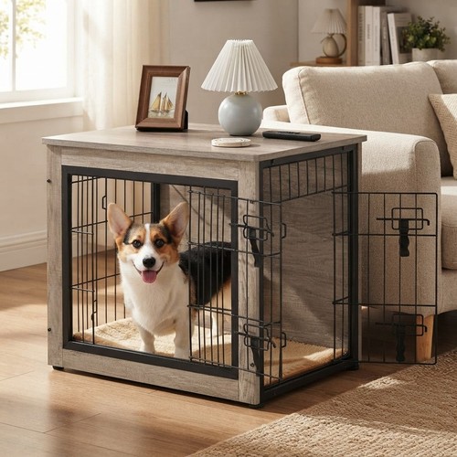 Stylish dog crate - crate, furniture