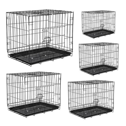 Black metal dog crate pet - metal,