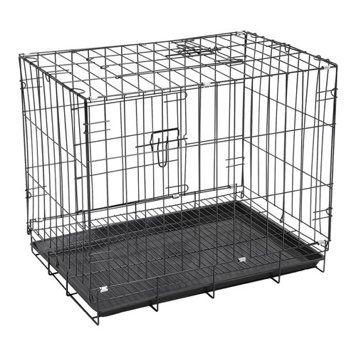 Black metal pet carrier - metal,
