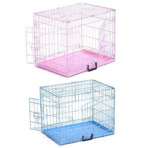 Dog cage pink blue - cage, puppy