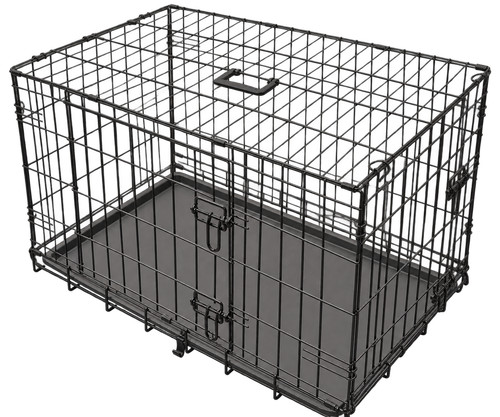 Foldable black dog cage - foldable,