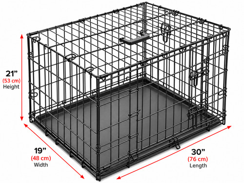 Foldable black dog cage - 30",